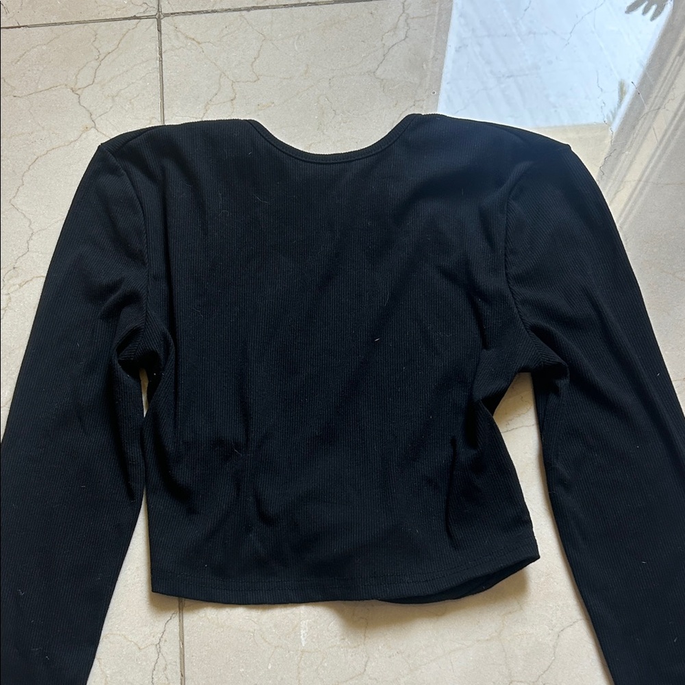 Chic Black Long Sleeve Women's Blouse